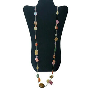Lia Sophia Multi Stone And Bead Necklace